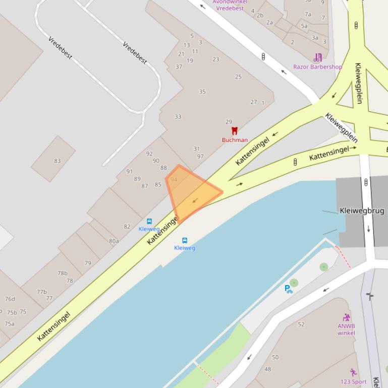 Kaart van postcodegebied 2801CG.