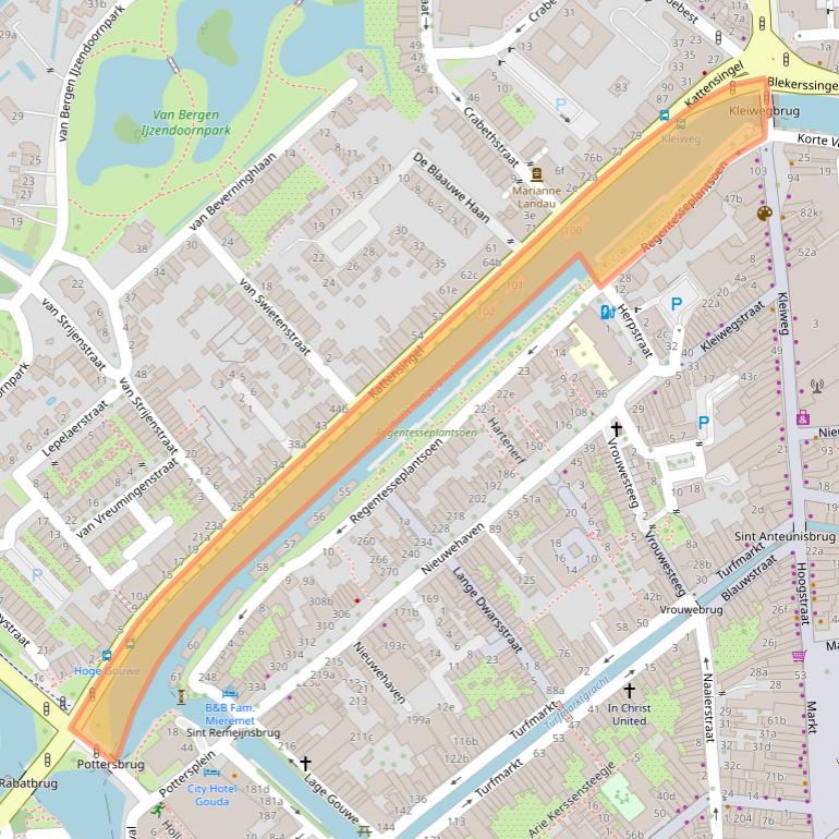 Kaart van postcodegebied 2801CH.