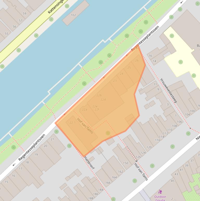 Kaart van postcodegebied 2801CL.