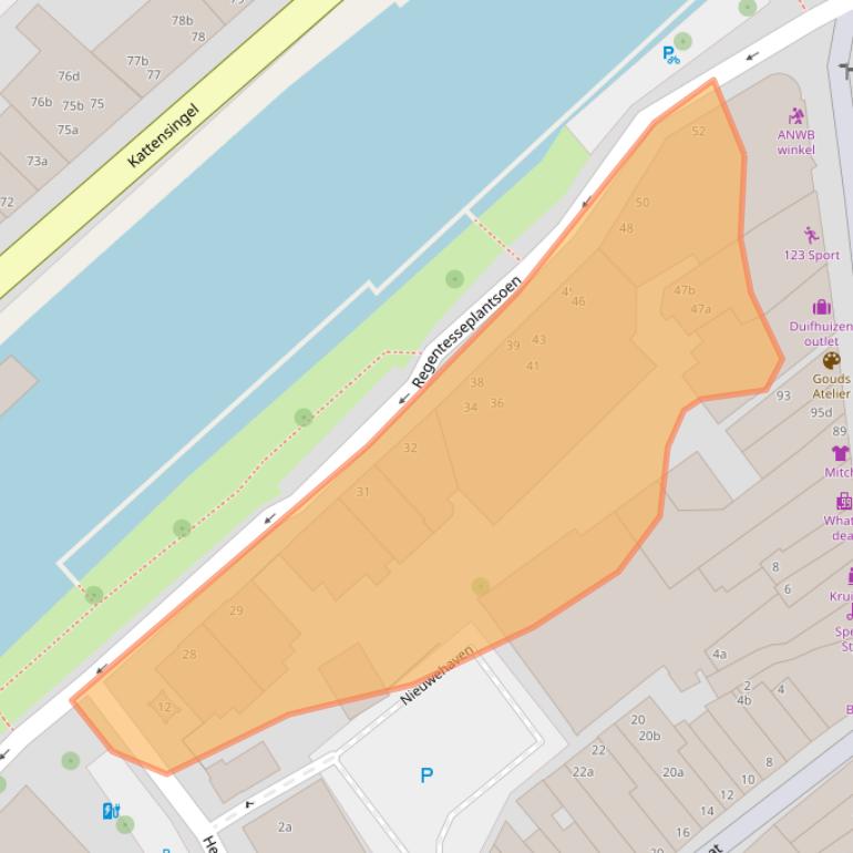 Kaart van postcodegebied 2801CM.