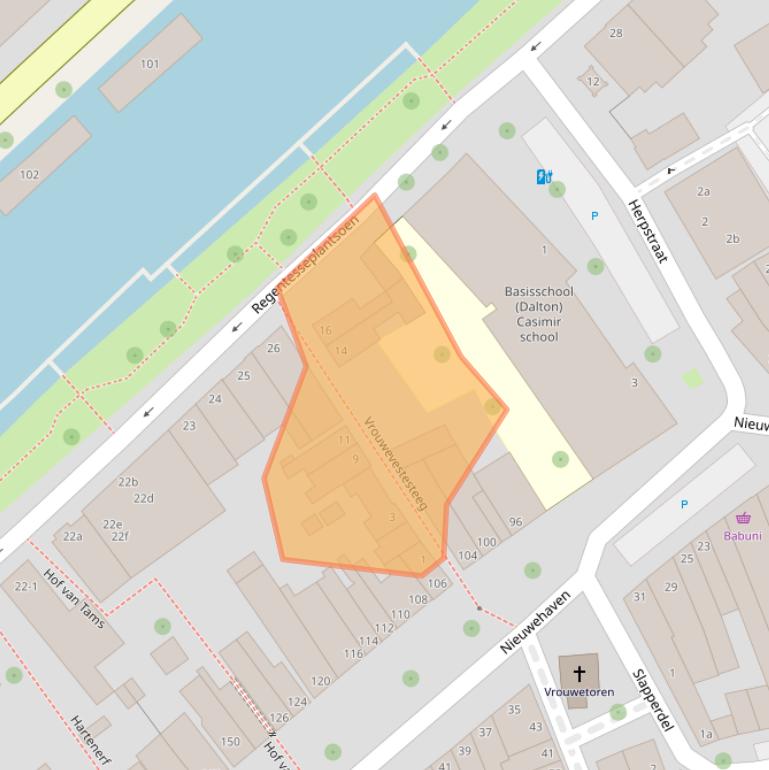 Kaart van postcodegebied 2801CP.