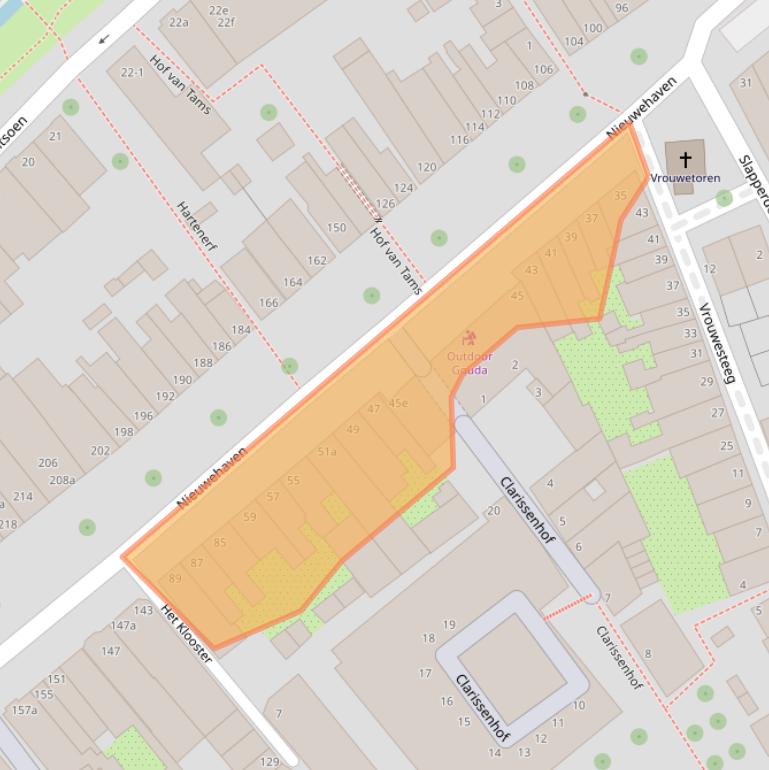 Kaart van postcodegebied 2801CT.