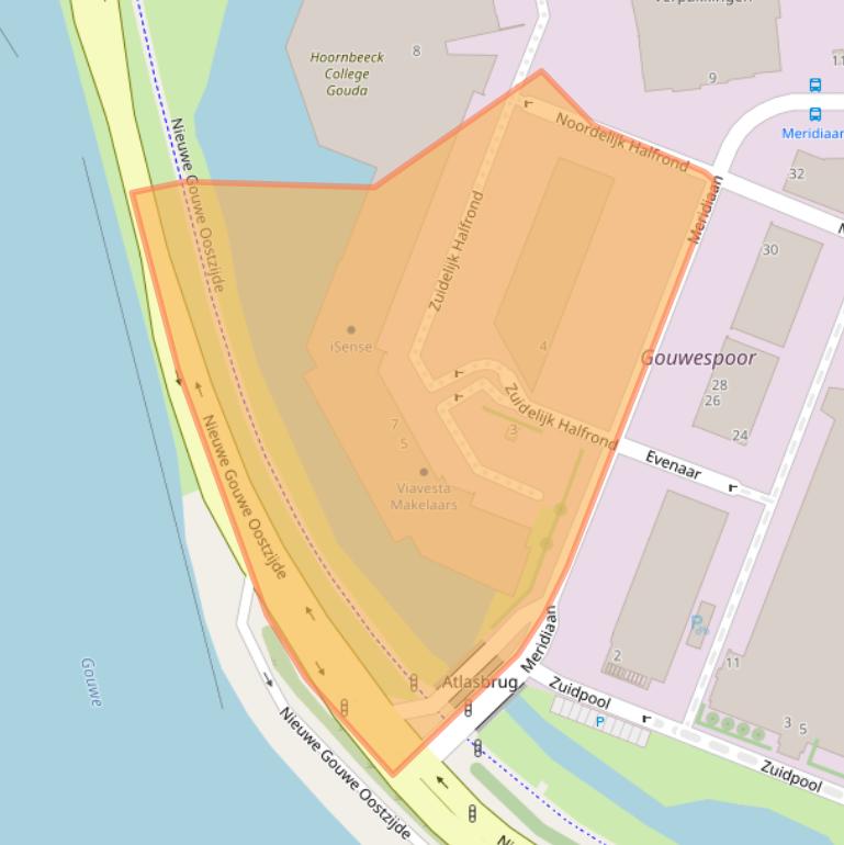 Kaart van postcodegebied 2801DD.