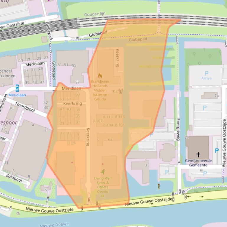 Kaart van postcodegebied 2801DG.