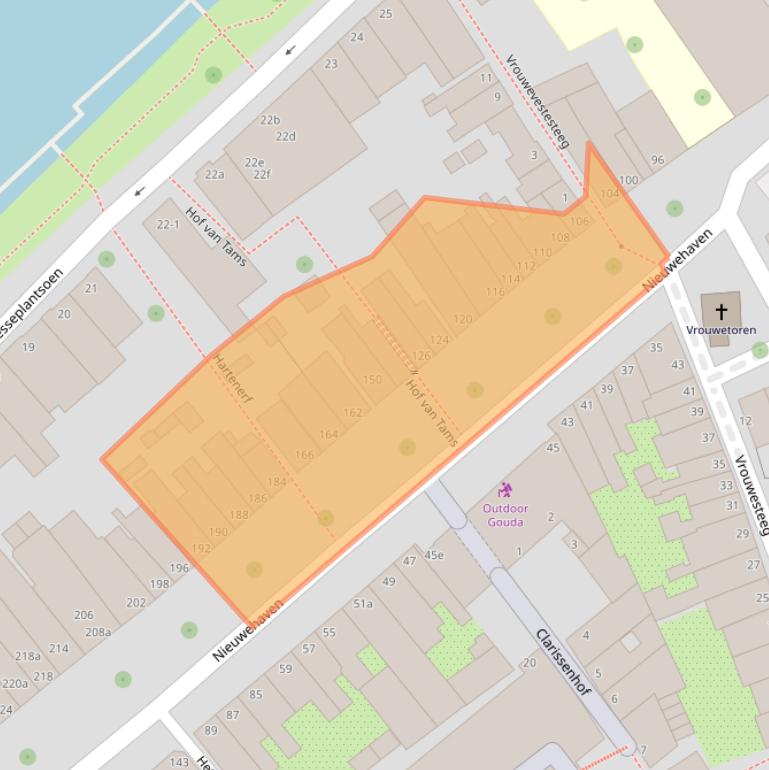 Kaart van postcodegebied 2801EC.