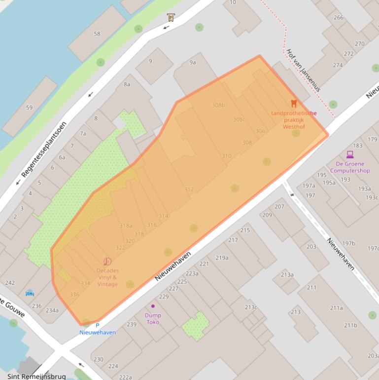 Kaart van postcodegebied 2801EG.