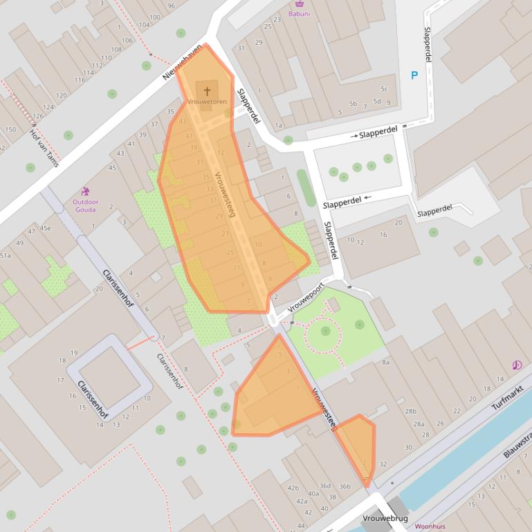 Kaart van postcodegebied 2801EK.