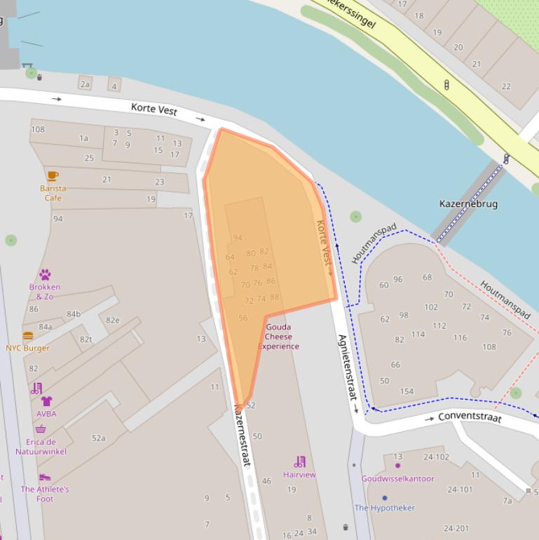 Kaart van postcodegebied 2801EM.