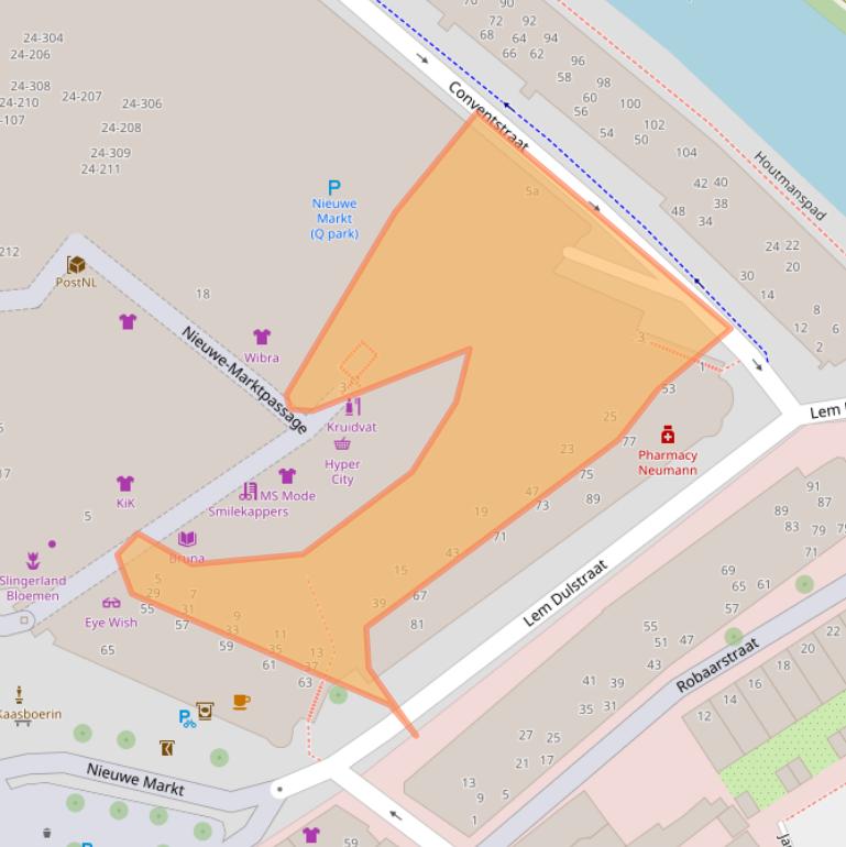 Kaart van postcodegebied 2801EN.