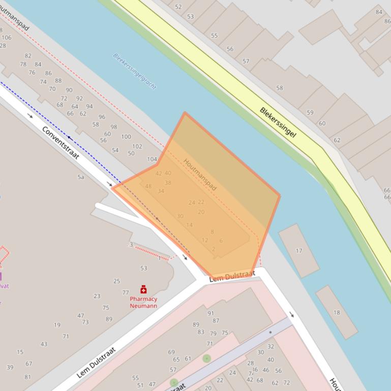 Kaart van postcodegebied 2801EW.