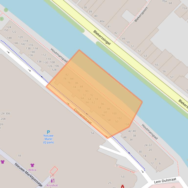 Kaart van postcodegebied 2801EX.