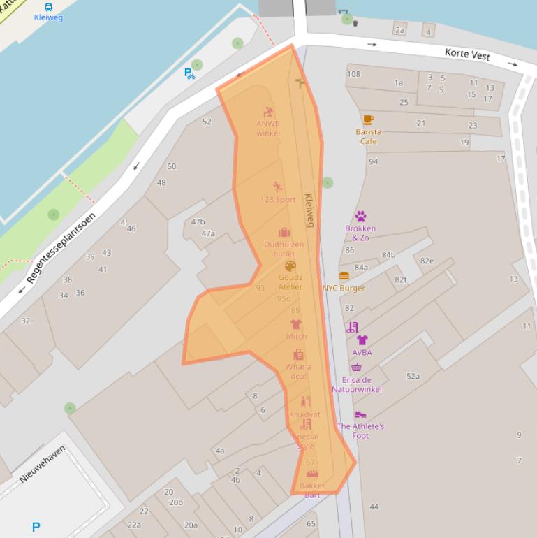 Kaart van postcodegebied 2801GD.