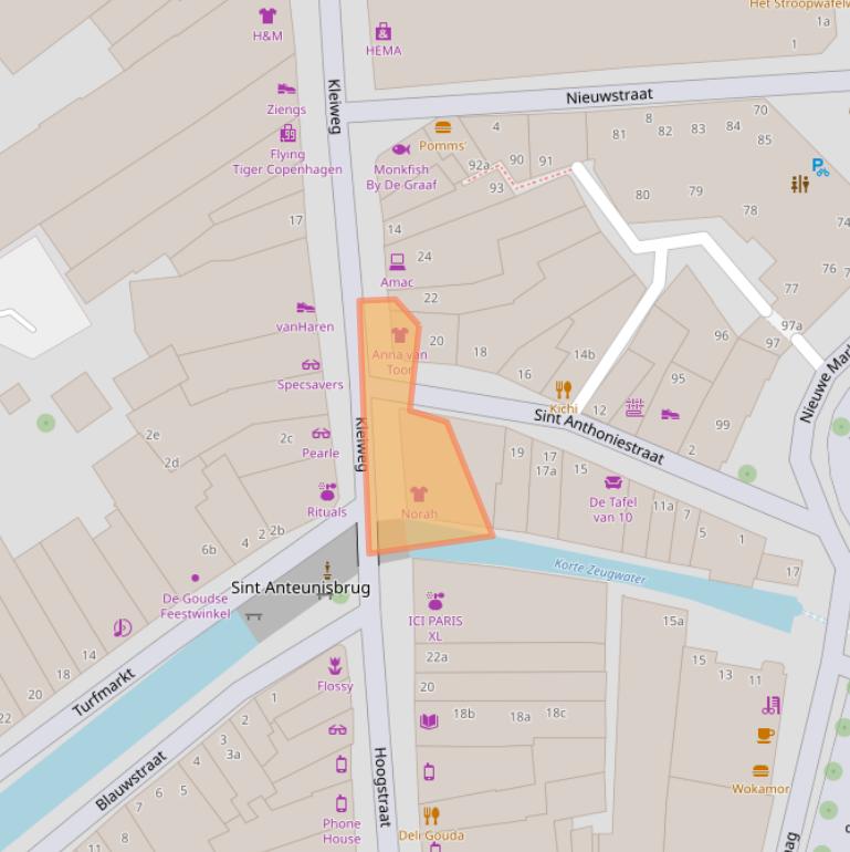 Kaart van postcodegebied 2801GE.