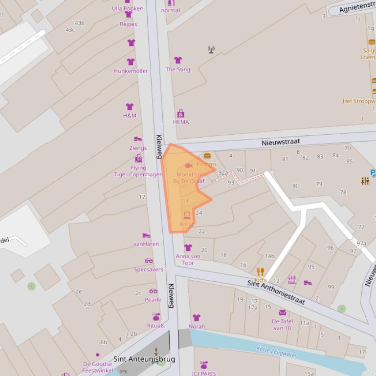 Kaart van postcodegebied 2801GG.