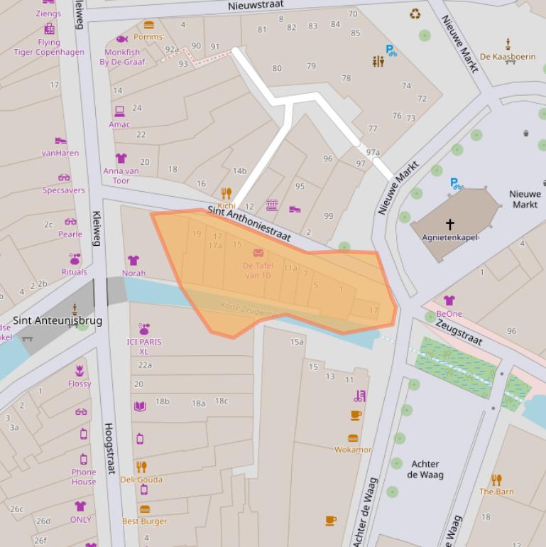 Kaart van postcodegebied 2801GS.