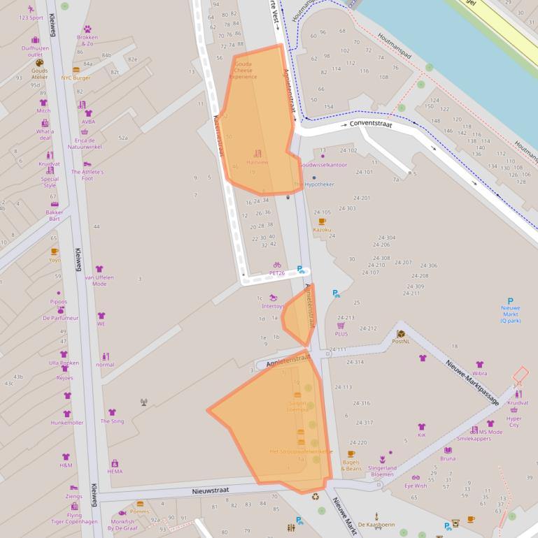 Kaart van postcodegebied 2801GZ.