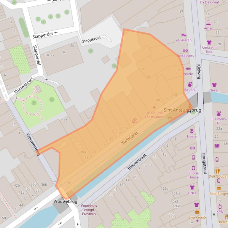 Kaart van postcodegebied 2801HA.