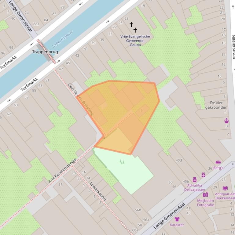Kaart van postcodegebied 2801HJ.