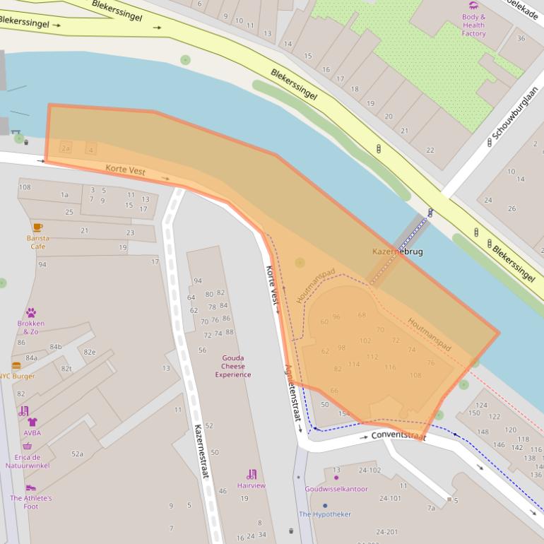 Kaart van postcodegebied 2801HZ.