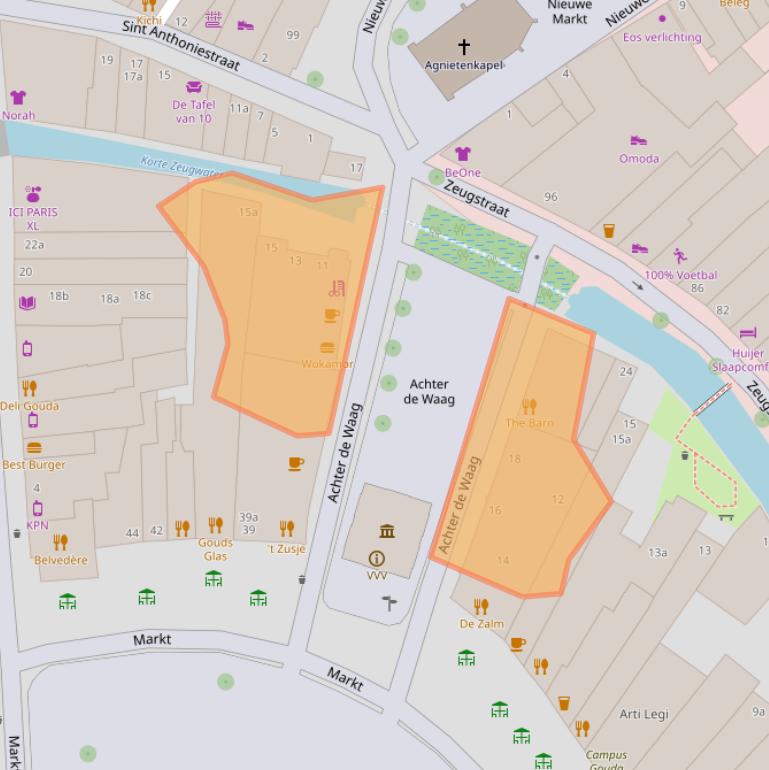 Kaart van postcodegebied 2801JA.