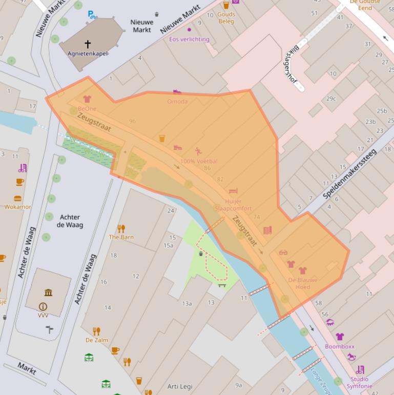 Kaart van postcodegebied 2801JD.