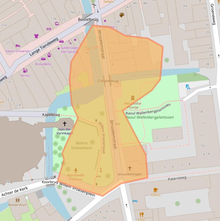 Kaart van postcodegebied 2801JE.