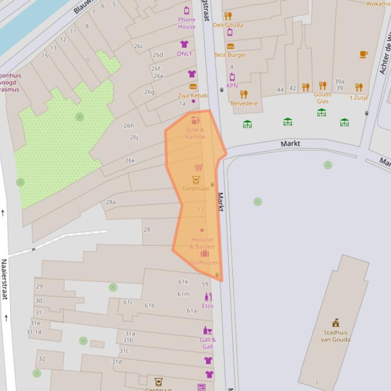 Kaart van postcodegebied 2801JL.