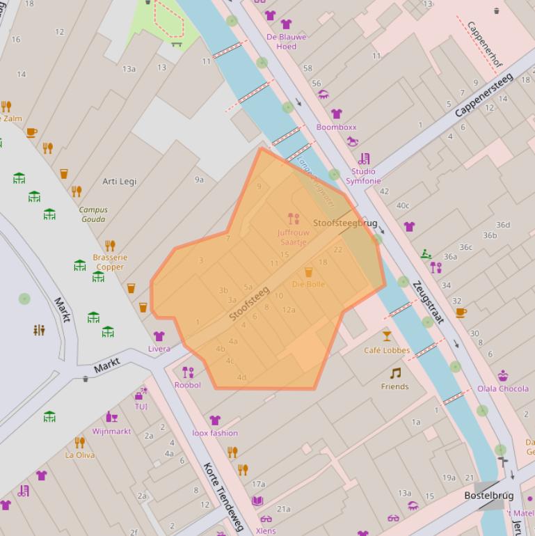 Kaart van postcodegebied 2801JR.