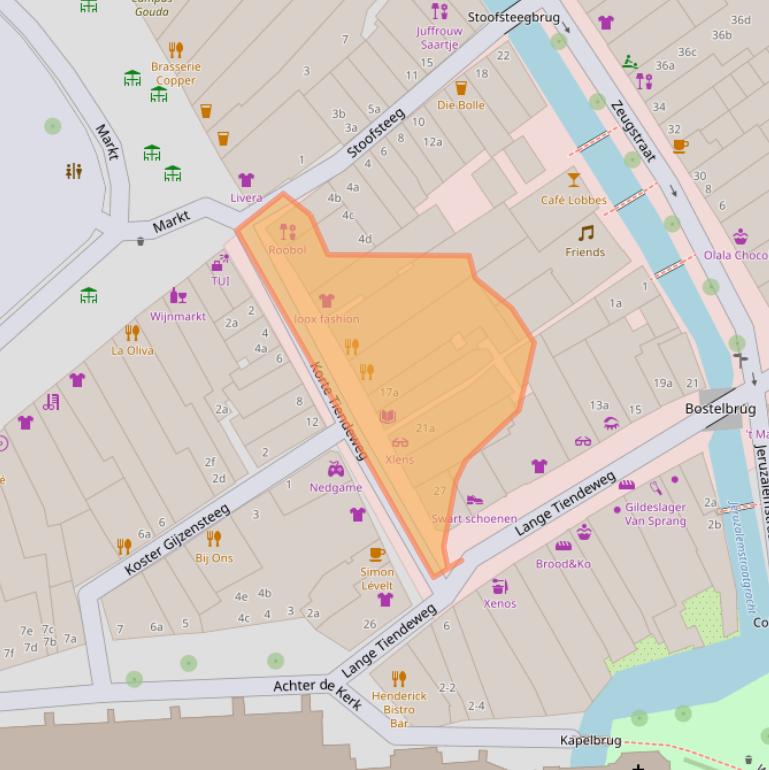 Kaart van postcodegebied 2801JS.