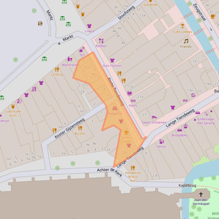 Kaart van postcodegebied 2801JT.