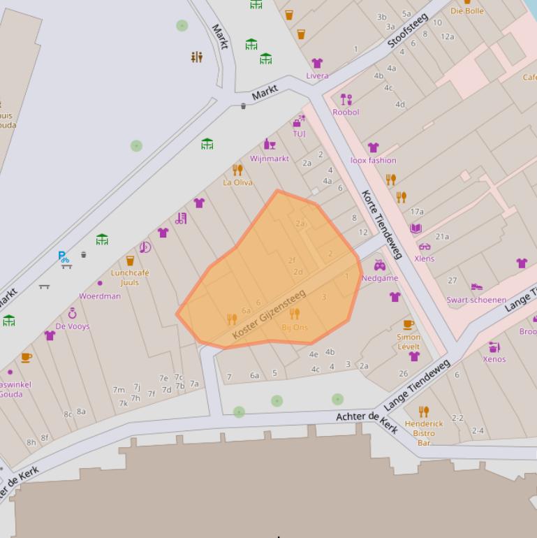 Kaart van postcodegebied 2801JV.