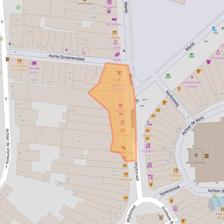 Kaart van postcodegebied 2801KB.