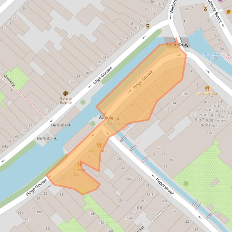 Kaart van postcodegebied 2801LA.