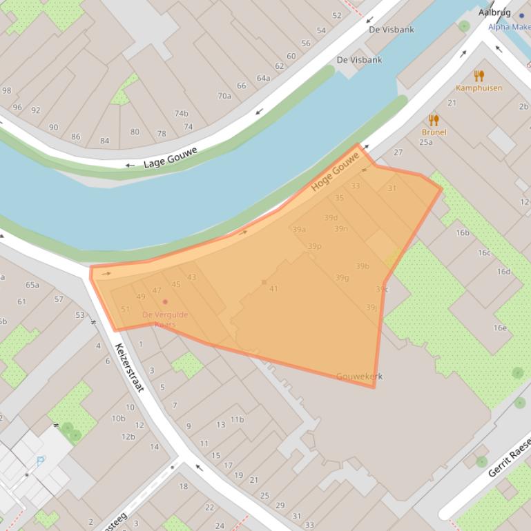 Kaart van postcodegebied 2801LB.