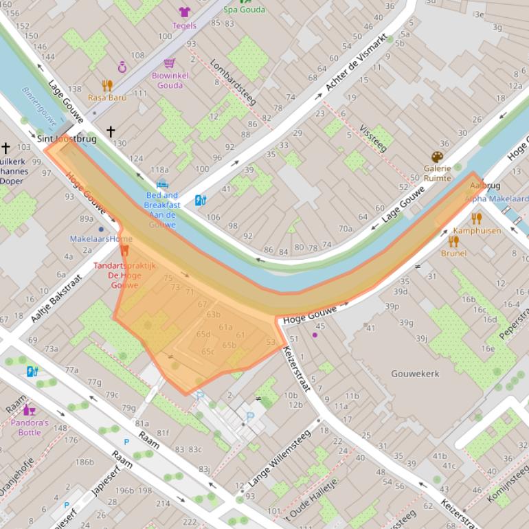 Kaart van postcodegebied 2801LC.