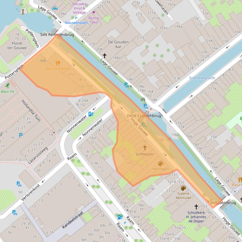 Kaart van postcodegebied 2801LE.