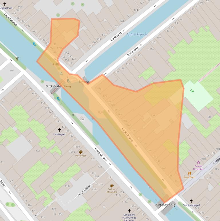 Kaart van postcodegebied 2801LL.