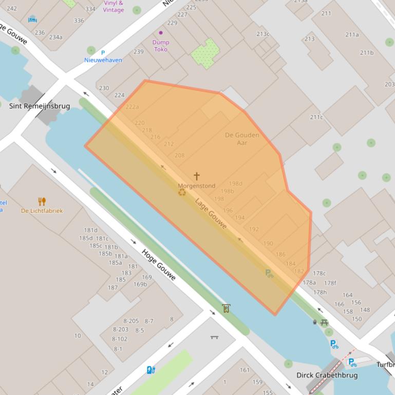 Kaart van postcodegebied 2801LM.