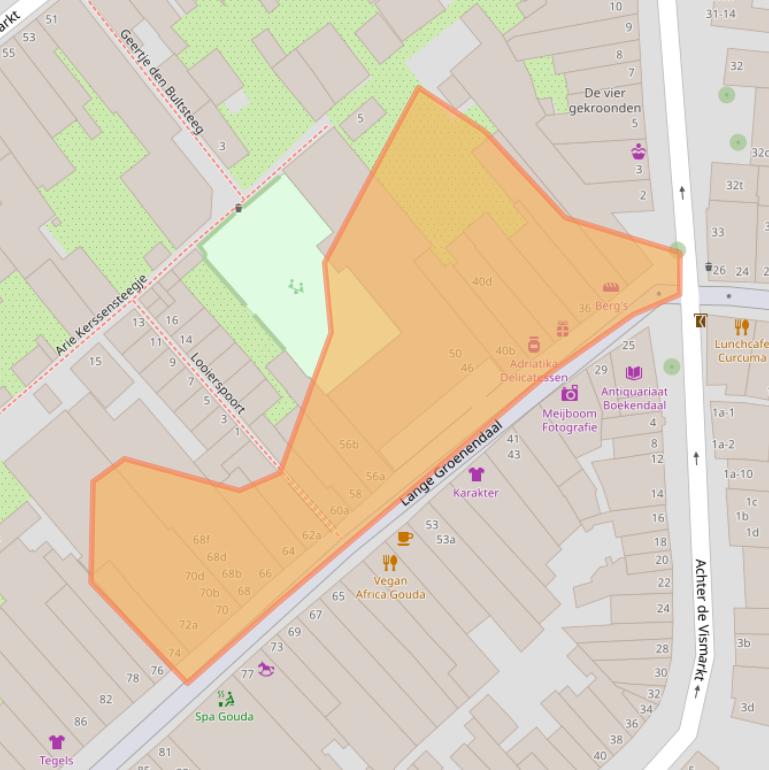 Kaart van postcodegebied 2801LT.