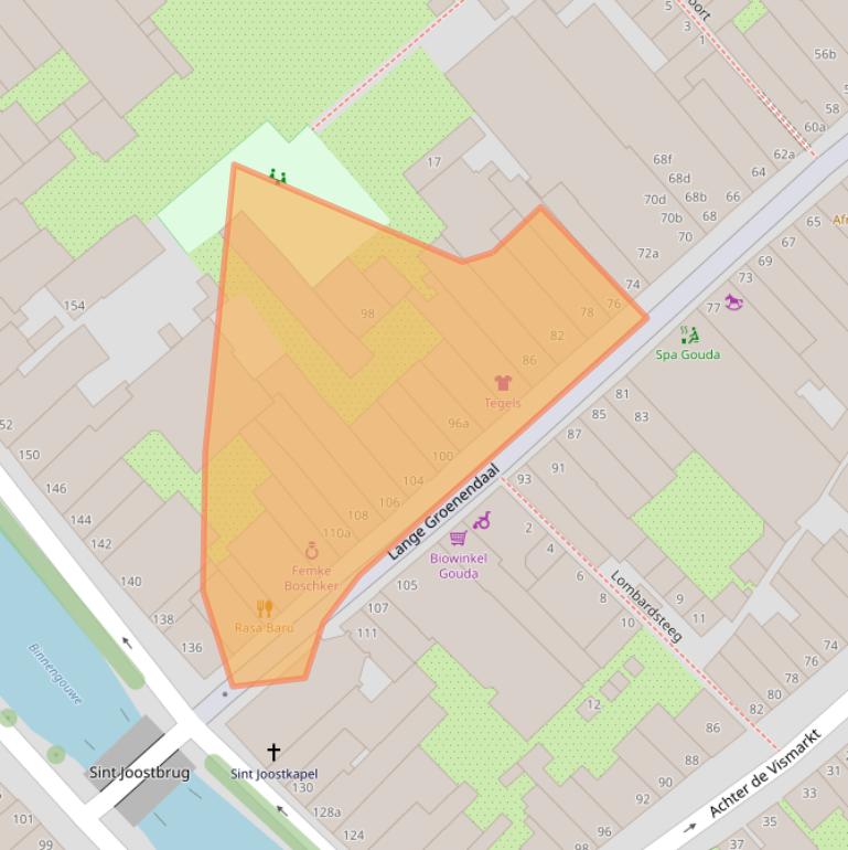 Kaart van postcodegebied 2801LV.