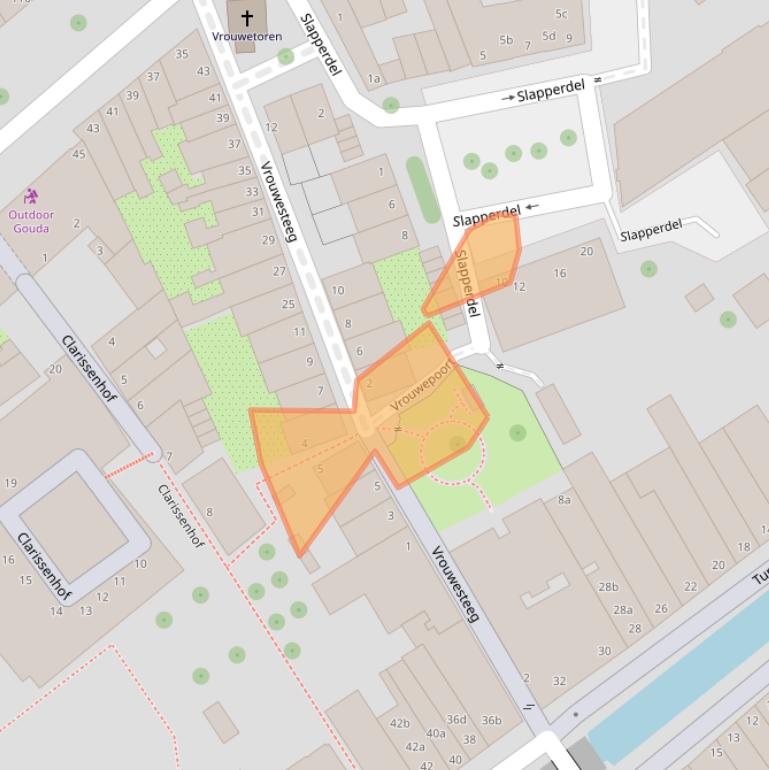 Kaart van postcodegebied 2801LW.