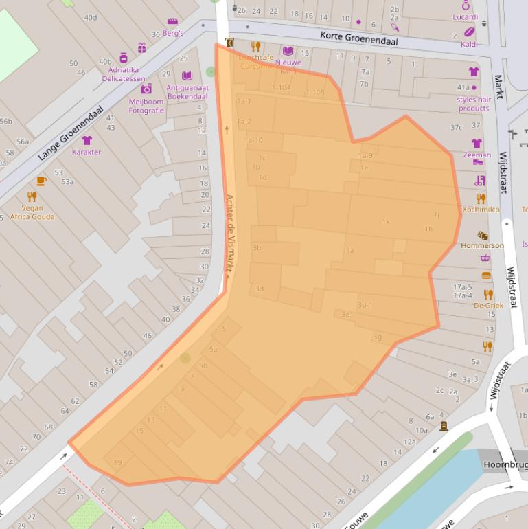 Kaart van postcodegebied 2801NA.
