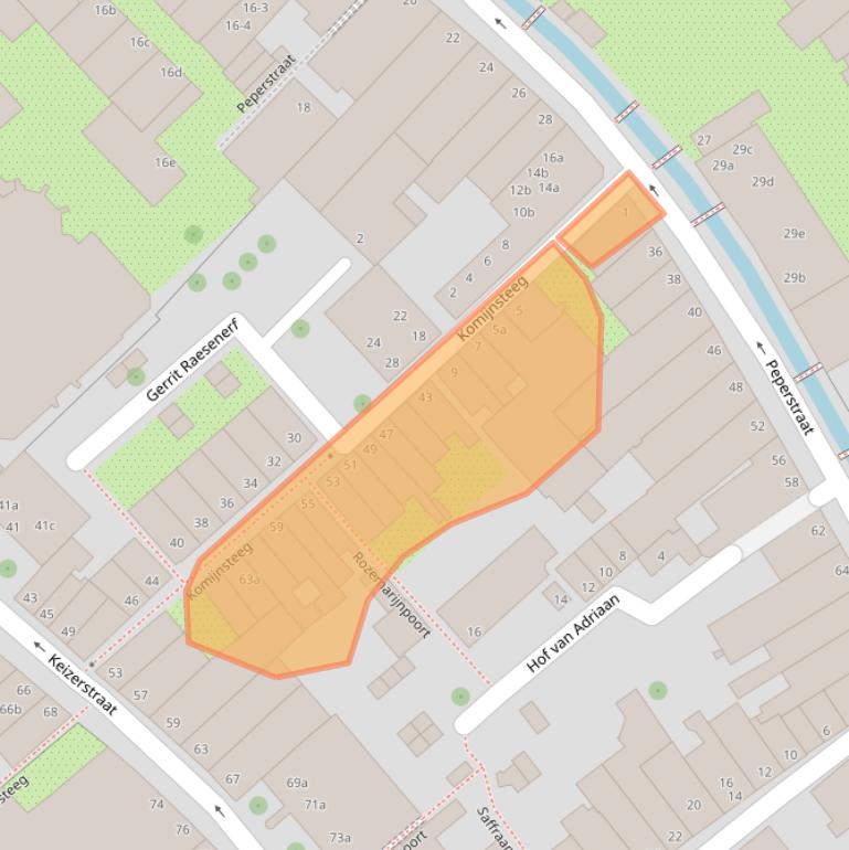 Kaart van postcodegebied 2801NN.