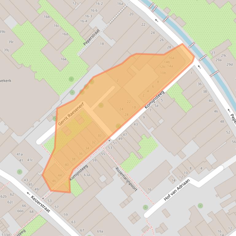 Kaart van postcodegebied 2801NP.