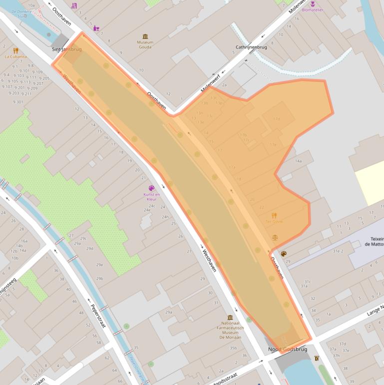 Kaart van postcodegebied 2801PC.