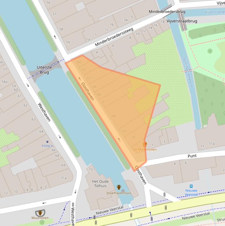 Kaart van postcodegebied 2801PG.