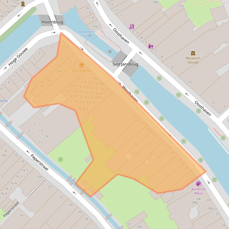 Kaart van postcodegebied 2801PH.