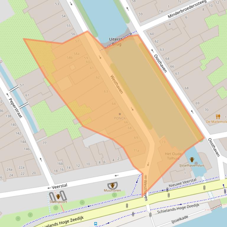 Kaart van postcodegebied 2801PN.