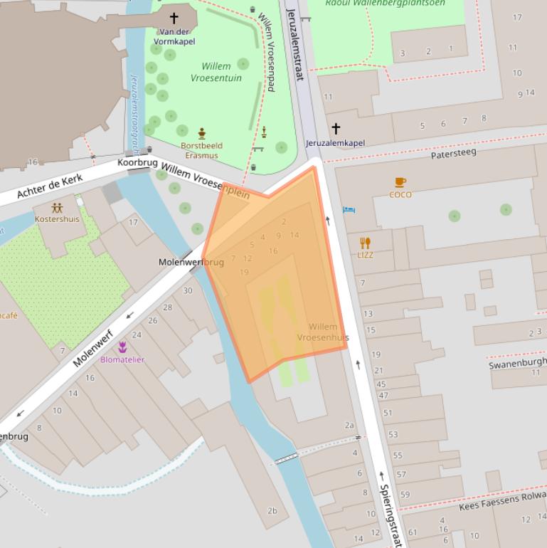 Kaart van postcodegebied 2801PR.