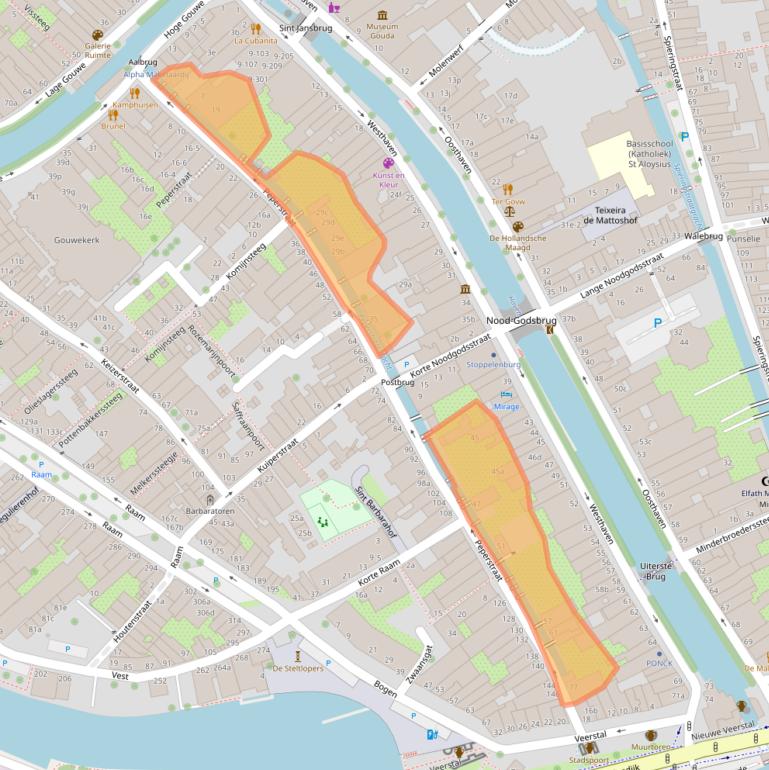 Kaart van postcodegebied 2801RD.